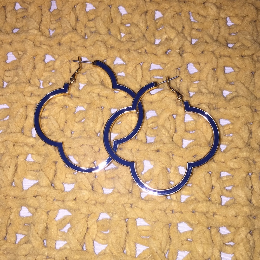 Crown & Ivy Navy Blue and Gold earrings